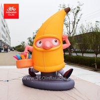 Custom 2.5m high advertising inflatable cartoon movie character Primitive human wearing banana suit exhibition show decoration >=1 Pieces