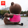 High Quality Factory Price Adverting Inflatable Dark Brown Bear with A red Skirt Custom Printing