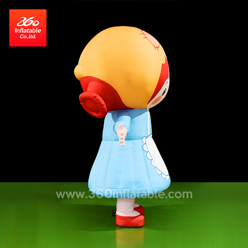 Customized moving Inflatable cute girl suit for decoration Outdoor advertising inflatable mascot model for sale walking costume
