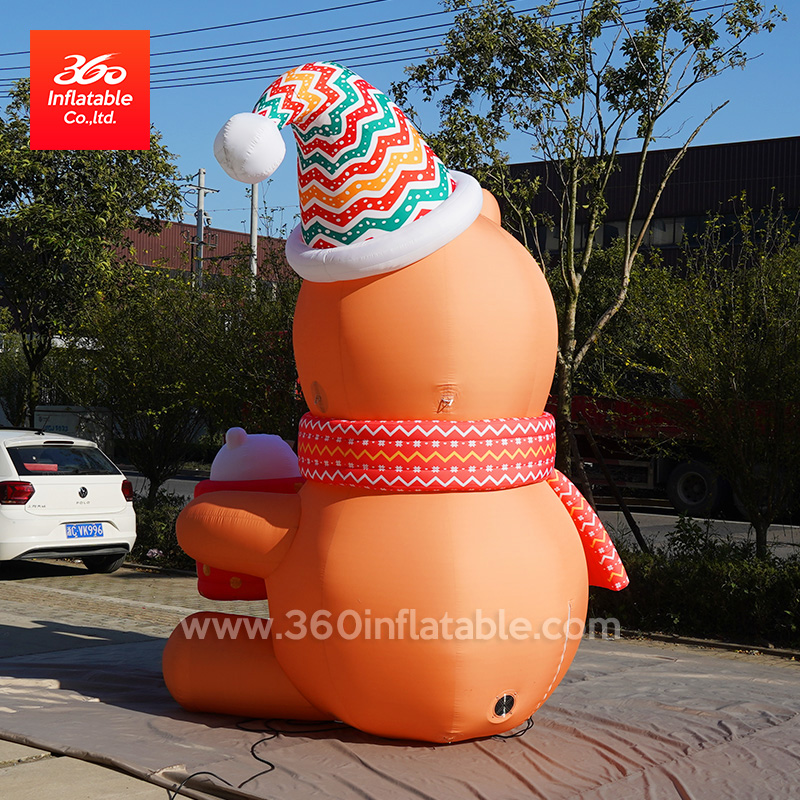 Christmas Bear Cartoon Advertising Inflatables Custom 