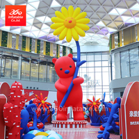 China Famous Cartoon Character Creator Huge Bear Inflatables ZhangZhanZhan Advertising Inflatable Red Bear Custom