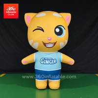 Customized small inflatable cartoon yellow cat inflatable advertising yellow cat costume inflatable yellow cat statue decoration