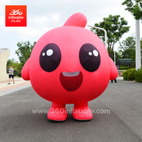 moving Inflatable cartoon pink Doll walking costume advertising inflatable cartoon blown for decoration customized