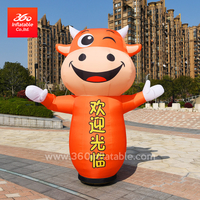 Advertising Inflatable animal cow welcome air dancer with Led light Cheap inflatable cartoon cow sky dancer for sale