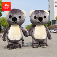 2M inflatable advertising cartoon plush cute gray bear inflatable cartoon brown bear for advertising