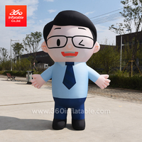 Waterproof Oxford Cloth HD Printing moving inflatable cartoon suit for advertising inflatable gentleman character statue