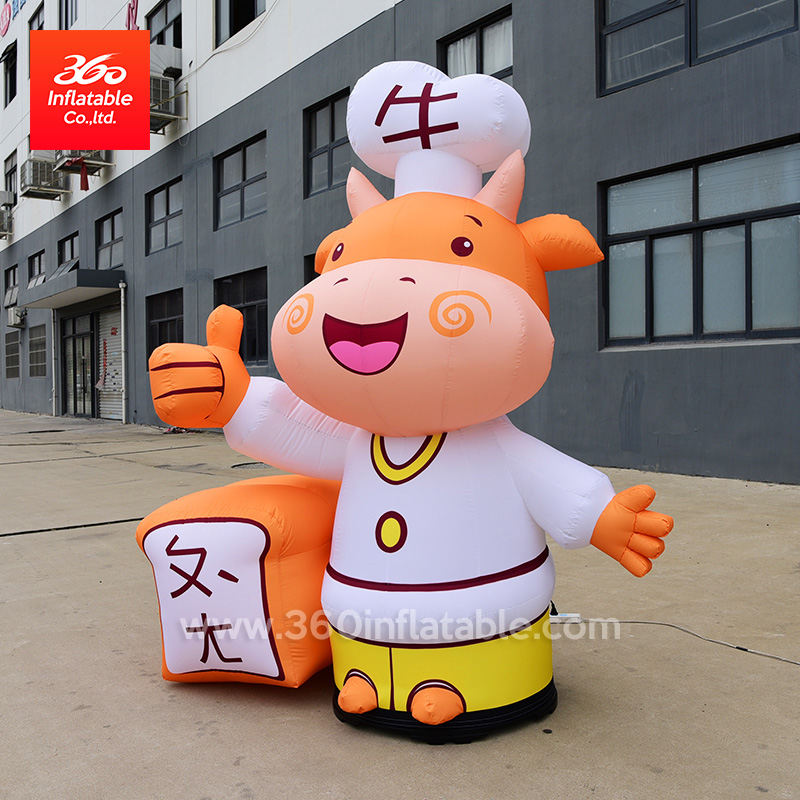 custom Inflatable cartoon animal dairy cow inflatable advertisement cartoon cattle for decoration inflatable ox statue for sale