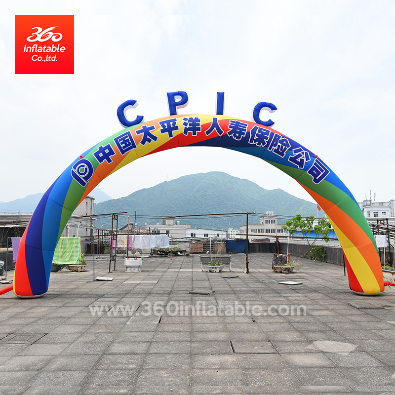Real Estate Advertising Welcome Inflatable Rainbow Arch for Advertising Promotion