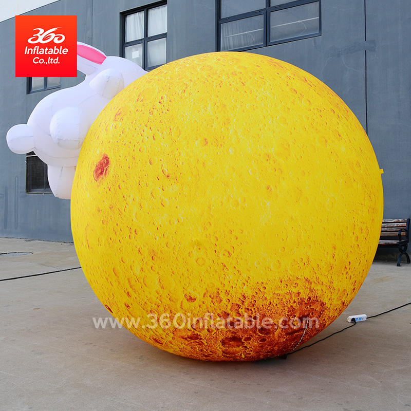 Custom Rabbit Cartoon Moon Ball Balloon Inflatables Advertising 