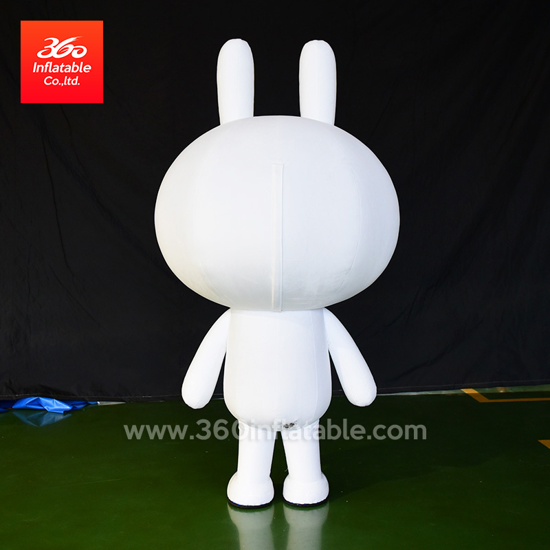 White Colour Simple Cartoon Character Moving Inflatable Suit Custom