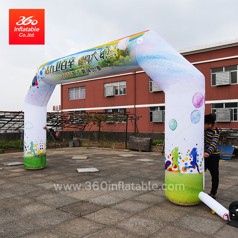 Enterprise Team Work Spirit Outdoor Games Inflatable Arch Advertising Archway Customize
