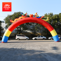 Advertising Huge Dragon Cartoon Inflatable Arch Custom Dimension