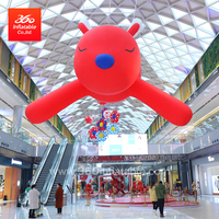 High Quality Leading Inflatable Manufacturer Advertising Inflatable Red Bear Cartoons Custom Inflatable Hanging Mascot Bears