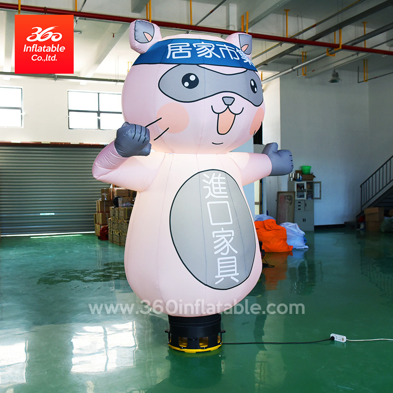 High Quality Store Advertisement Inflatable Advertising Cat Cartoon Tube Lamp Custom