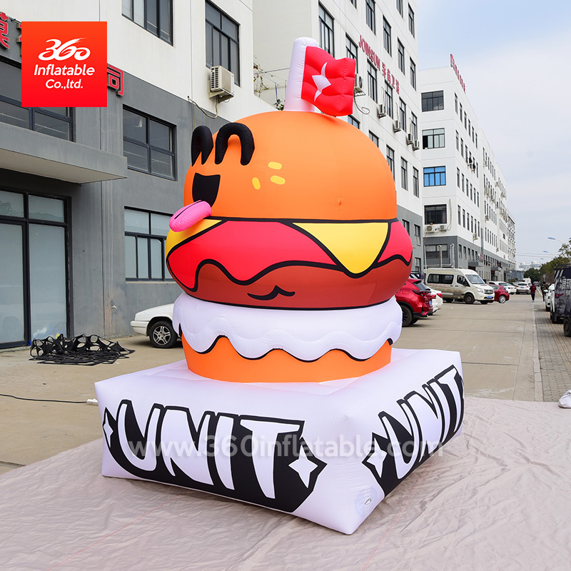 Manufacturer Factory Price Good Quality Inflatable Advertising Hamburger Advertisement Cartoon Custom