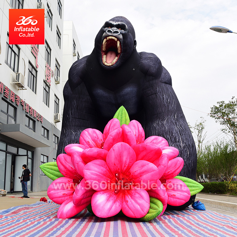 Large Monkey Cartoon Mascots Huge Big Giant Inflatable Gorilla Mascot Cartoon Custom