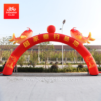 Fishing Advertising Inflatable Arch with Red Fish Cartoons Inflatables